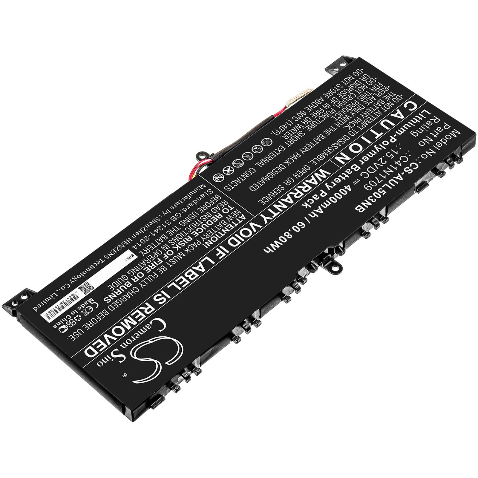 15.2V, 4000mAh, Li-Polymer Battery fits Asus, Gl503vs, Rog Strix Gl503vs-0041a7700hq, 60.8Wh