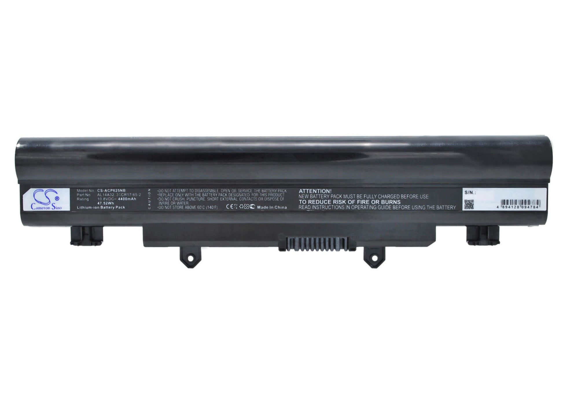 10.8V, 4400mAh, Li-ion Battery fits Acer, Aspire E1-571, Aspire E5-411, 47.52Wh