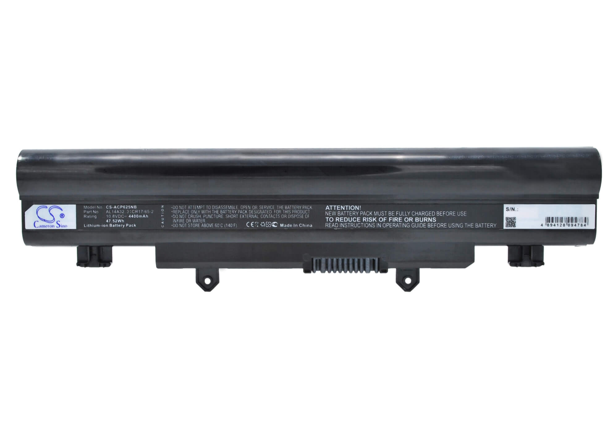 10.8V, 4400mAh, Li-ion Battery fits Acer, Aspire E1-571, Aspire E5-411, 47.52Wh