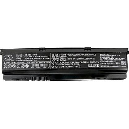 10.8V, 4400mAh, Li-ion Battery fits Dell, Alienware M15x, Alienware P08g, 47.52Wh