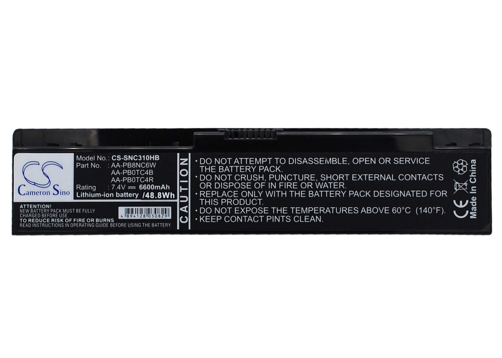 7.4V, 6600mAh, Li-ion Battery fits Samsung, 305u1z, N310, 48.84Wh