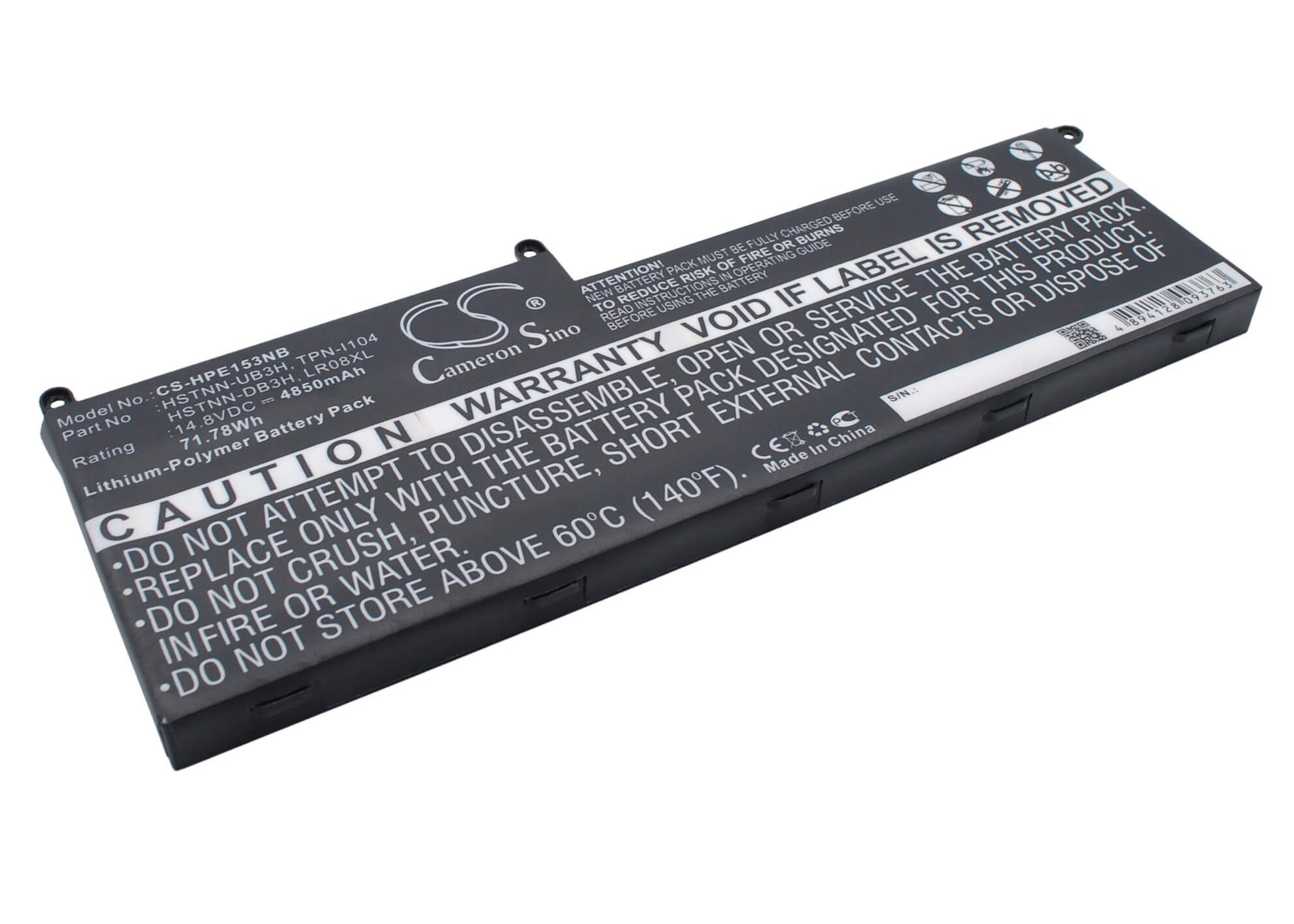 14.8V, 4850mAH, Li-Polymer Battery fits Hp, 15-3300, Envy 15-3000, 71.78Wh