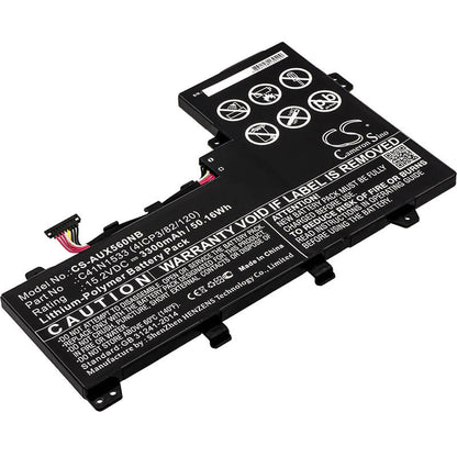 15.2V, 3300mAh, Li-Polymer Battery fits Asus, Q524u, Q524uq-bbi7t14, 50.16Wh