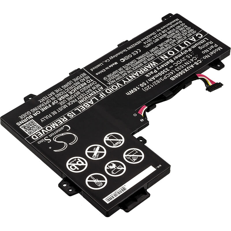 15.2V, 3300mAh, Li-Polymer Battery fits Asus, Q524u, Q524uq-bbi7t14, 50.16Wh