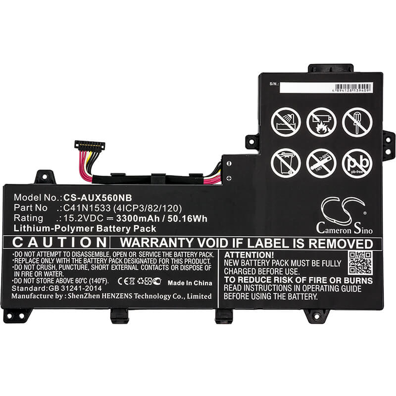 15.2V, 3300mAh, Li-Polymer Battery fits Asus, Q524u, Q524uq-bbi7t14, 50.16Wh