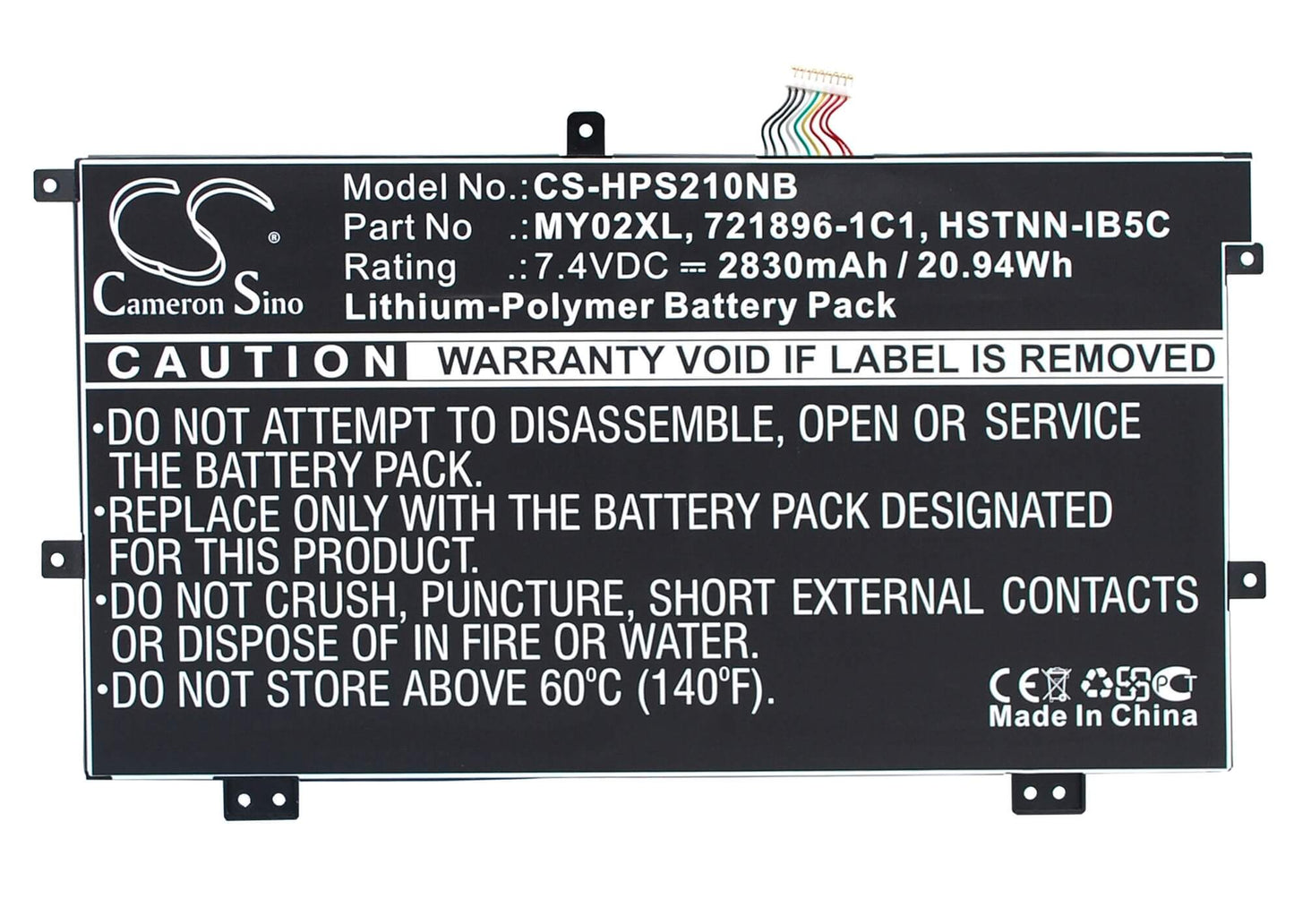7.4V, 2830mAh, Li-Polymer Battery fits Hp, Pavilion 11", Pavilion 11-h000, 20.942Wh