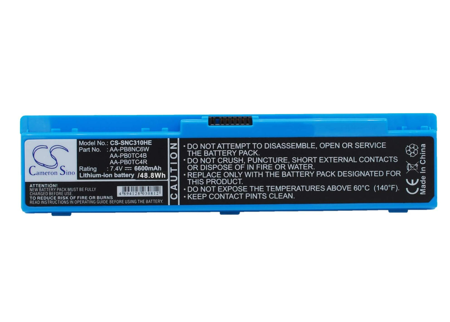 Blue, 7.4V, 6600mAh, Li-ion Battery fits Samsung, N310, N310-13gb, 48.84Wh