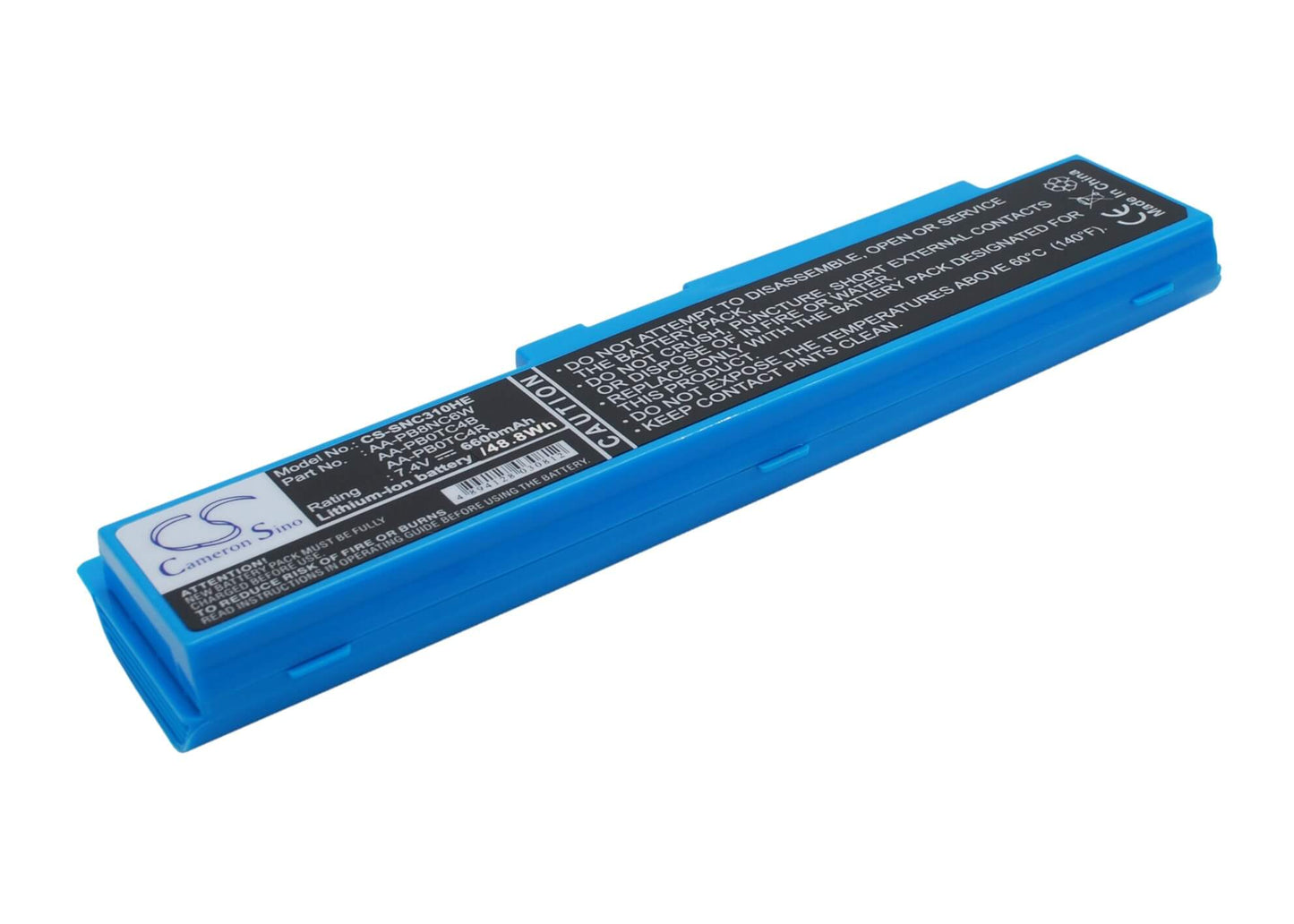 Blue, 7.4V, 6600mAh, Li-ion Battery fits Samsung, N310, N310-13gb, 48.84Wh