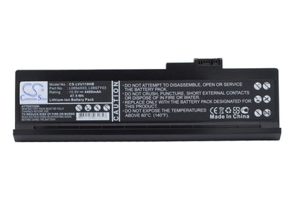 10.8V, 4400mAh, Li-ion Battery fits Lenovo, Ideapad U110, Ideapad U110 11306, 47.52Wh