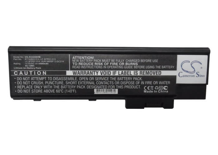 14.8V, 4400mAh, Li-ion Battery fits Acer, Aspire 3661wlmi, Aspire 3682wxc, 65.12Wh