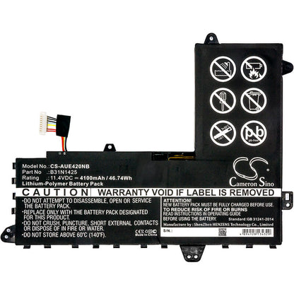 11.4V, 4100mAh, Li-Polymer Battery fits Asus, E402ma, E402ma-1r, 46.74Wh