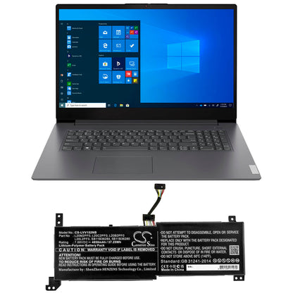 7.68V, 4850mAh, Li-Polymer Battery fits Lenovo, Ideapad 3 14alc6, Ideapad 3 14itl6, 37.248Wh