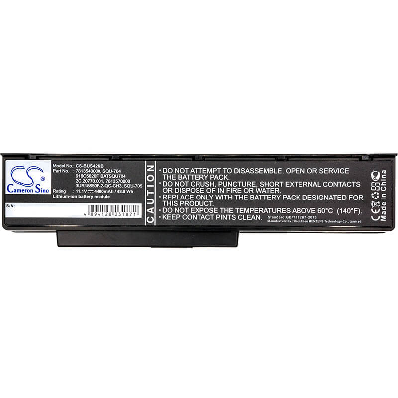 11.1V, 4400mAh, Li-ion Battery fits Packard Bell, Easynote Ares Gp3, Easynote Hera C G, 48.84Wh