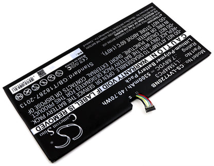 7.68V, 5300mAh, Li-Polymer Battery fits Lenovo, Ideapad Miix 720, Ideapad Miix 720-12ikb, 40.704Wh