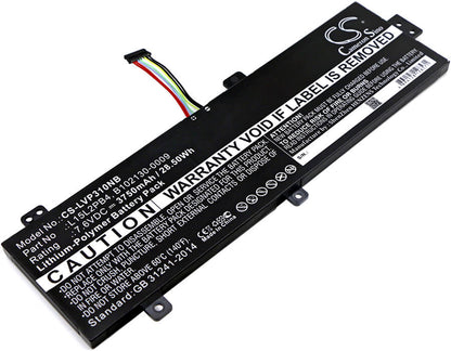 7.6V, 3750mAh, Li-Polymer Battery fits Lenovo, Ideapad 310 15", Ideapad 310 15" Touch, 28.5Wh