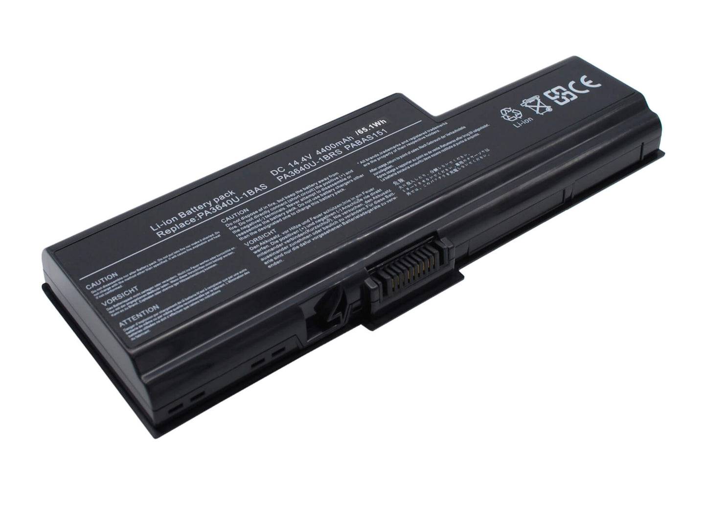 14.4V, 4400mAh, Li-ion Battery fits Toshiba, Qosmio F50, Qosmio F50-01u, 63.36Wh