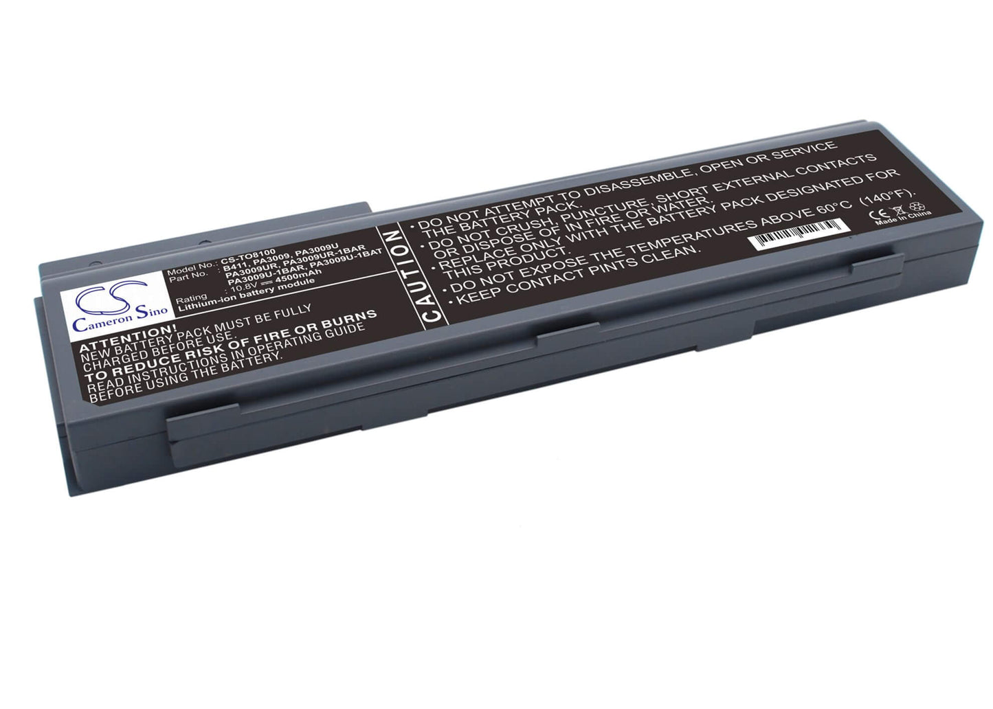 10.8V, 4400mAh, Li-ion Battery fits Toshiba, Tecra 8100, Tecra 8100a, 47.52Wh