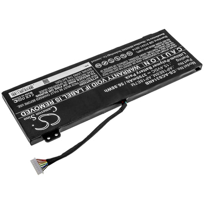 15.4V, 3700mAh, Li-Polymer Battery fits Acer, Aspire 7 715-74g-52mv, Aspire 7 A715-74, 56.98Wh