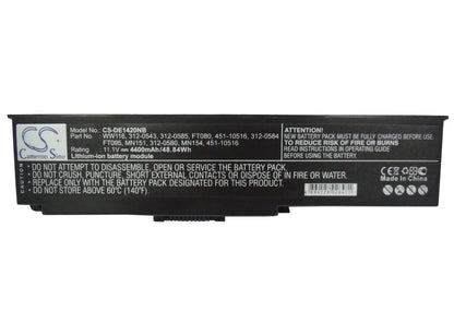 11.1V, 4400mAh, Li-ion Battery fits Dell, Inspiron 1420, Vostro 1400, 48.84Wh