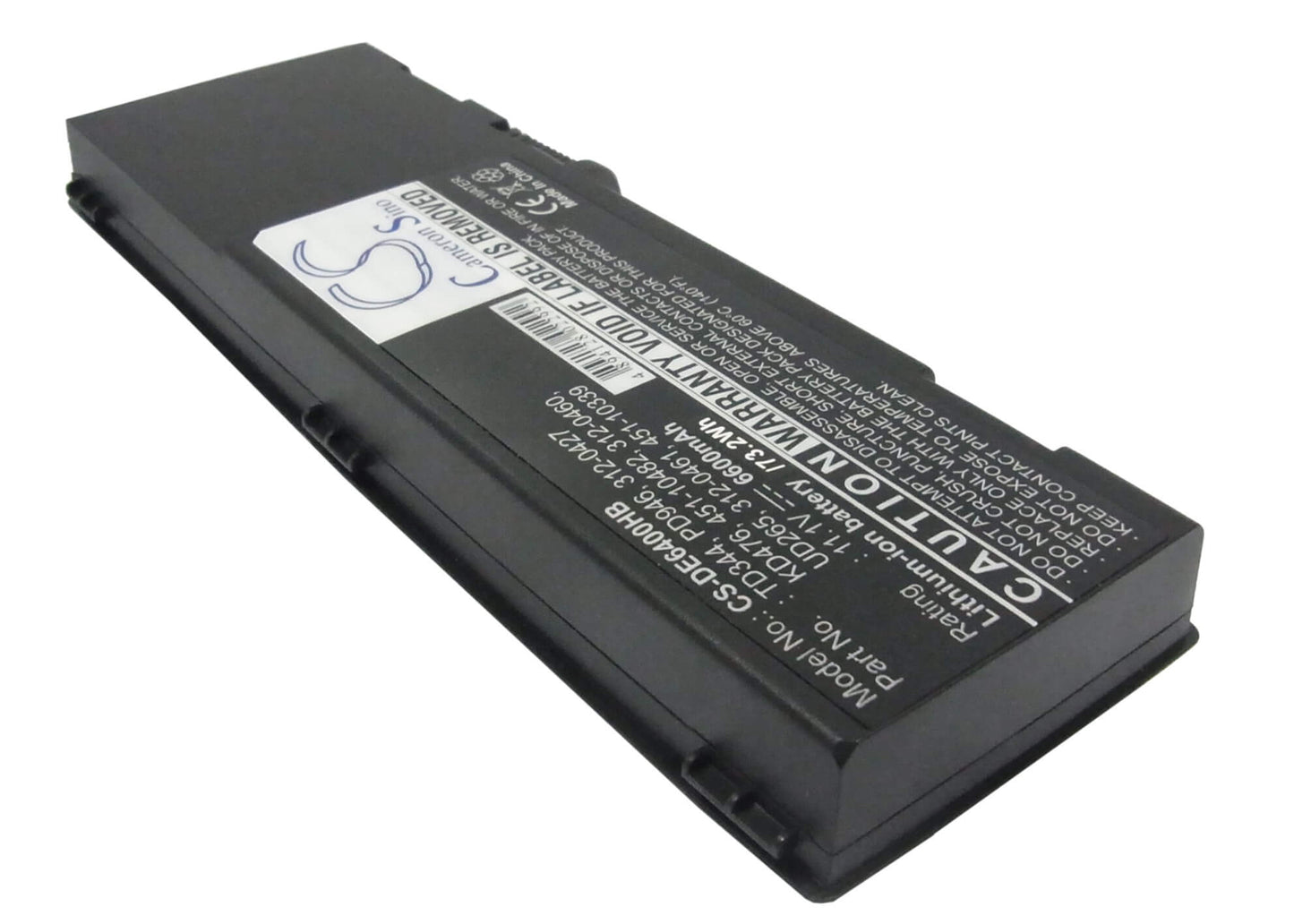 CS-DE6400HB, Notebook, Laptop 11.1V, 6600mAh, Li-ion Battery fits Dell, Inspiron 1501, Inspiron 6400, 73.26Wh
