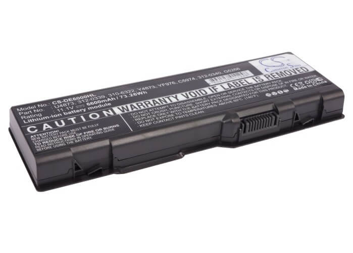 11.1V, 6600mAh, Li-ion Battery fits Dell, Inspiron 6000, Inspiron 9200, 73.26Wh