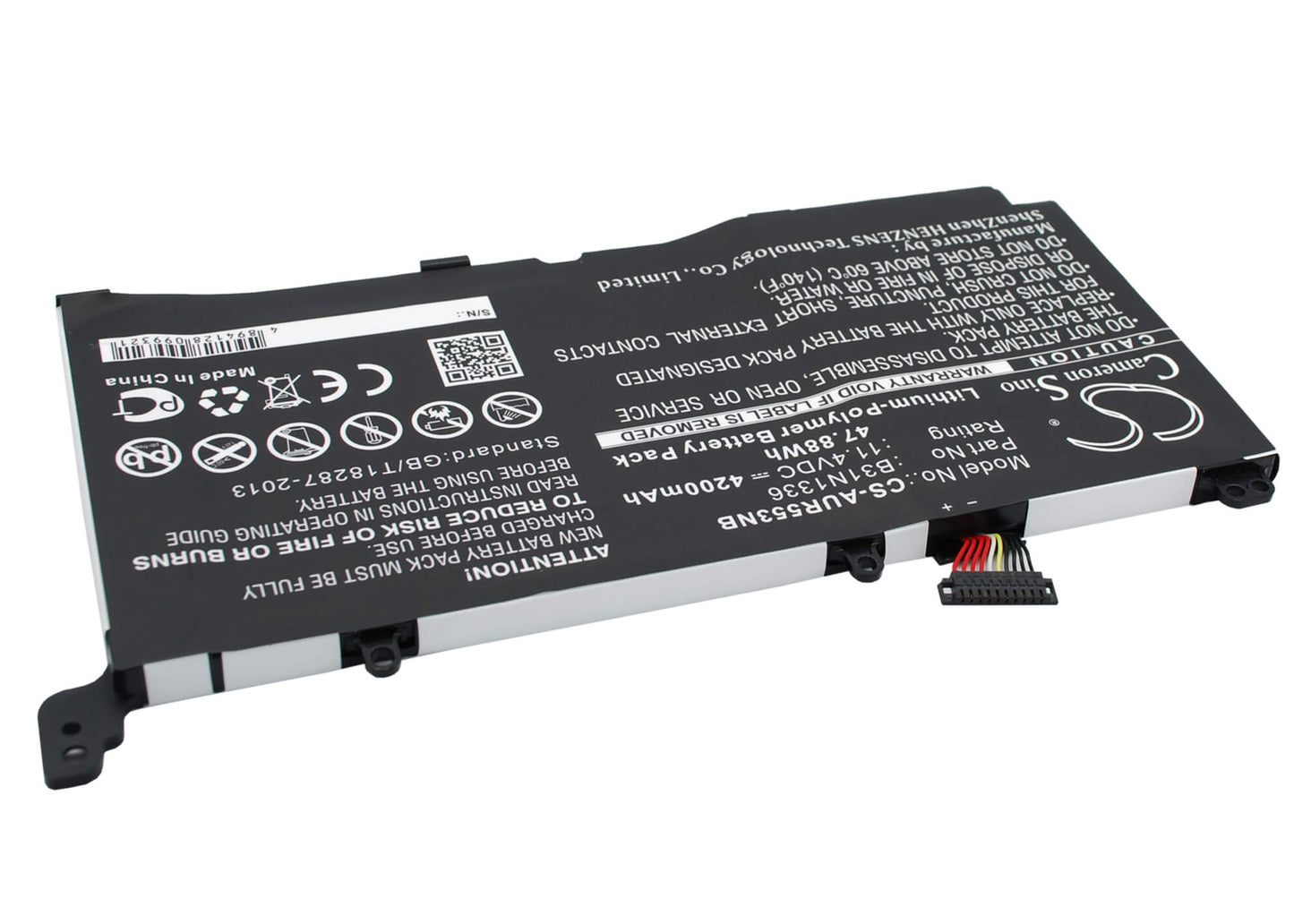 11.4V, 4200mAh, Li-Polymer Battery fits Asus, A551ln, K551la Serie, 47.88Wh