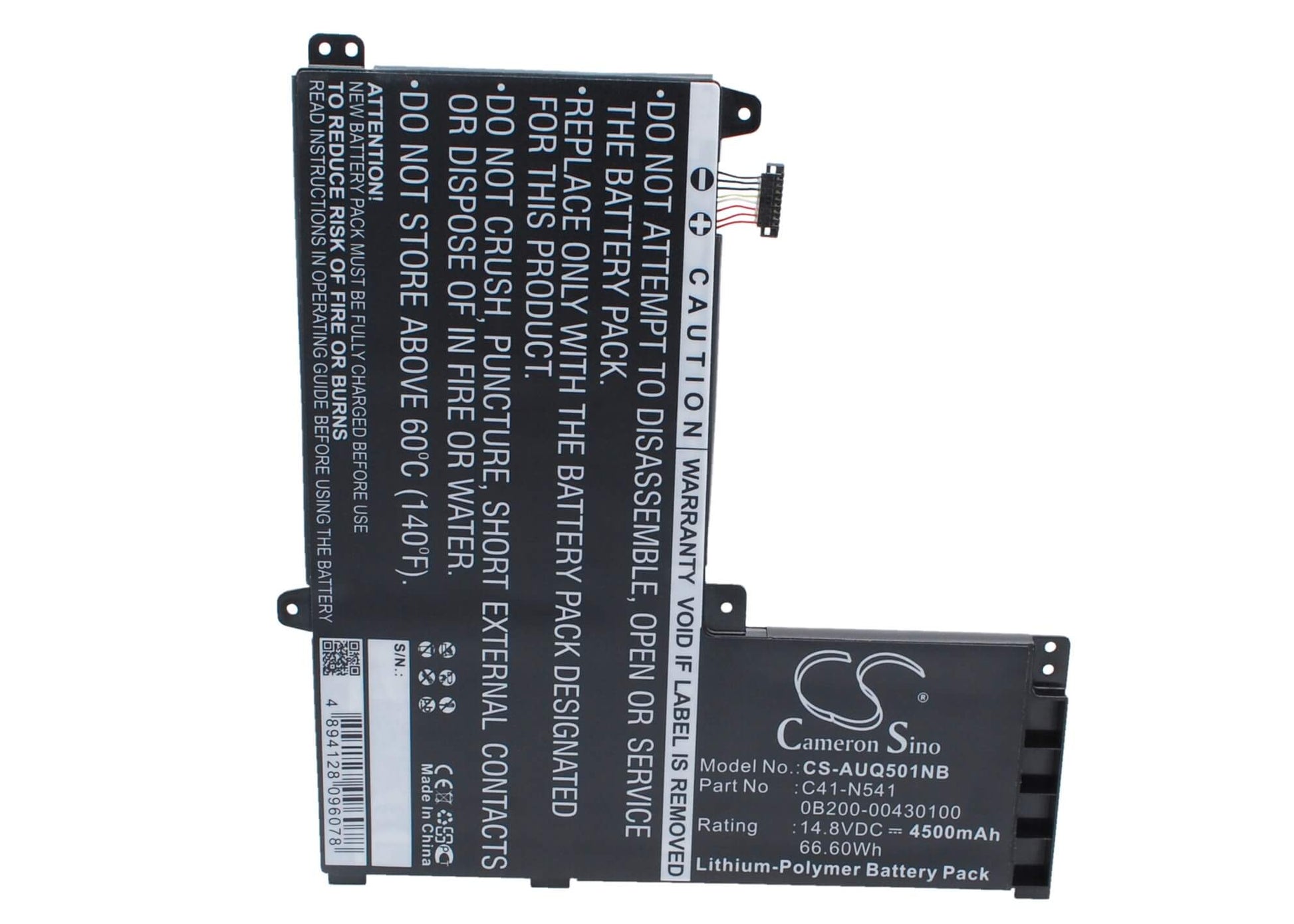 14.8V, 4500mAh, Li-Polymer Battery fits Asus, Q501l, Q501la, 66.6Wh