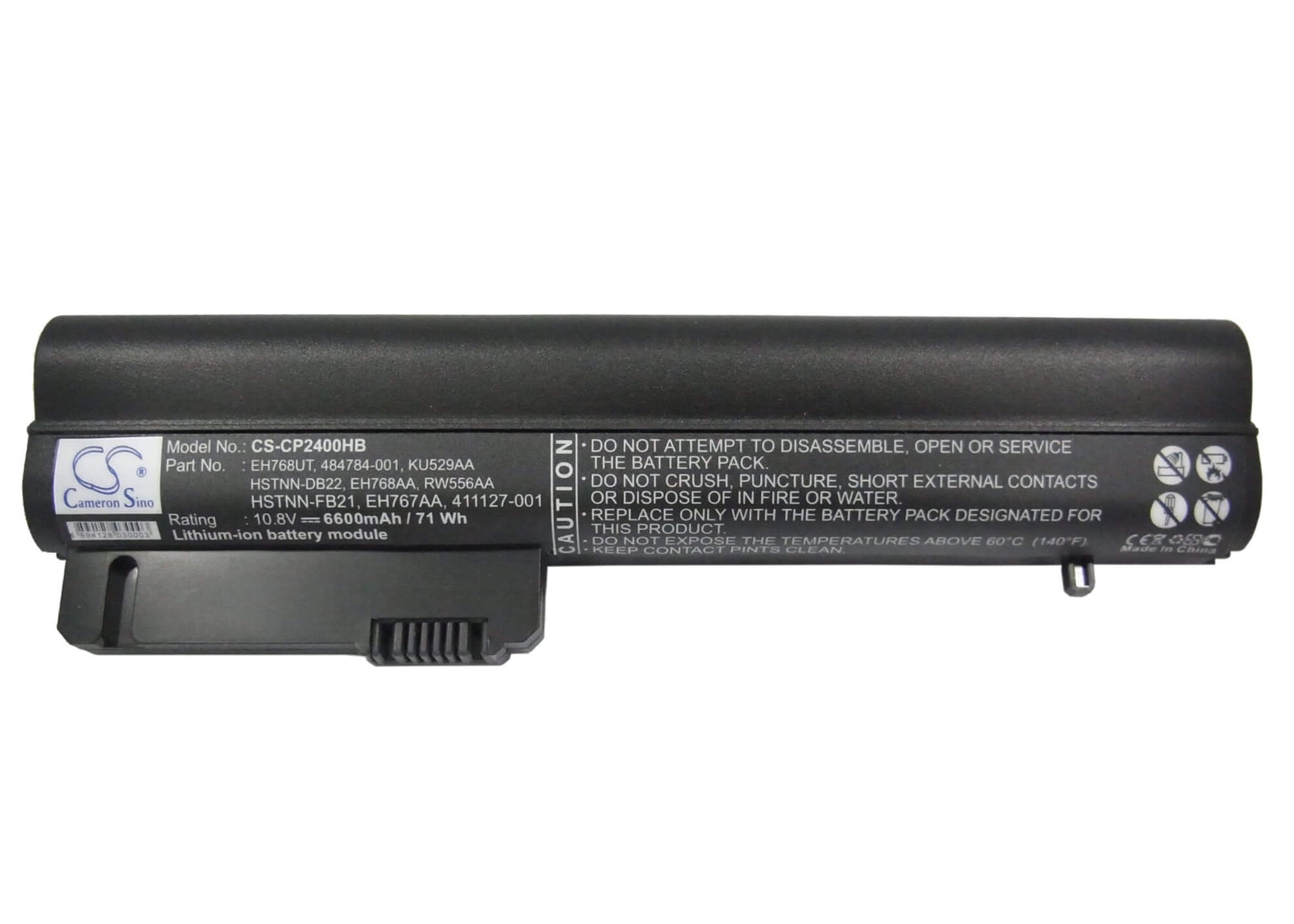 10.8V, 6600mAh, Li-ion Battery fits Compaq, Business Notebook 2400, Business Notebook 2510p, 71.28Wh
