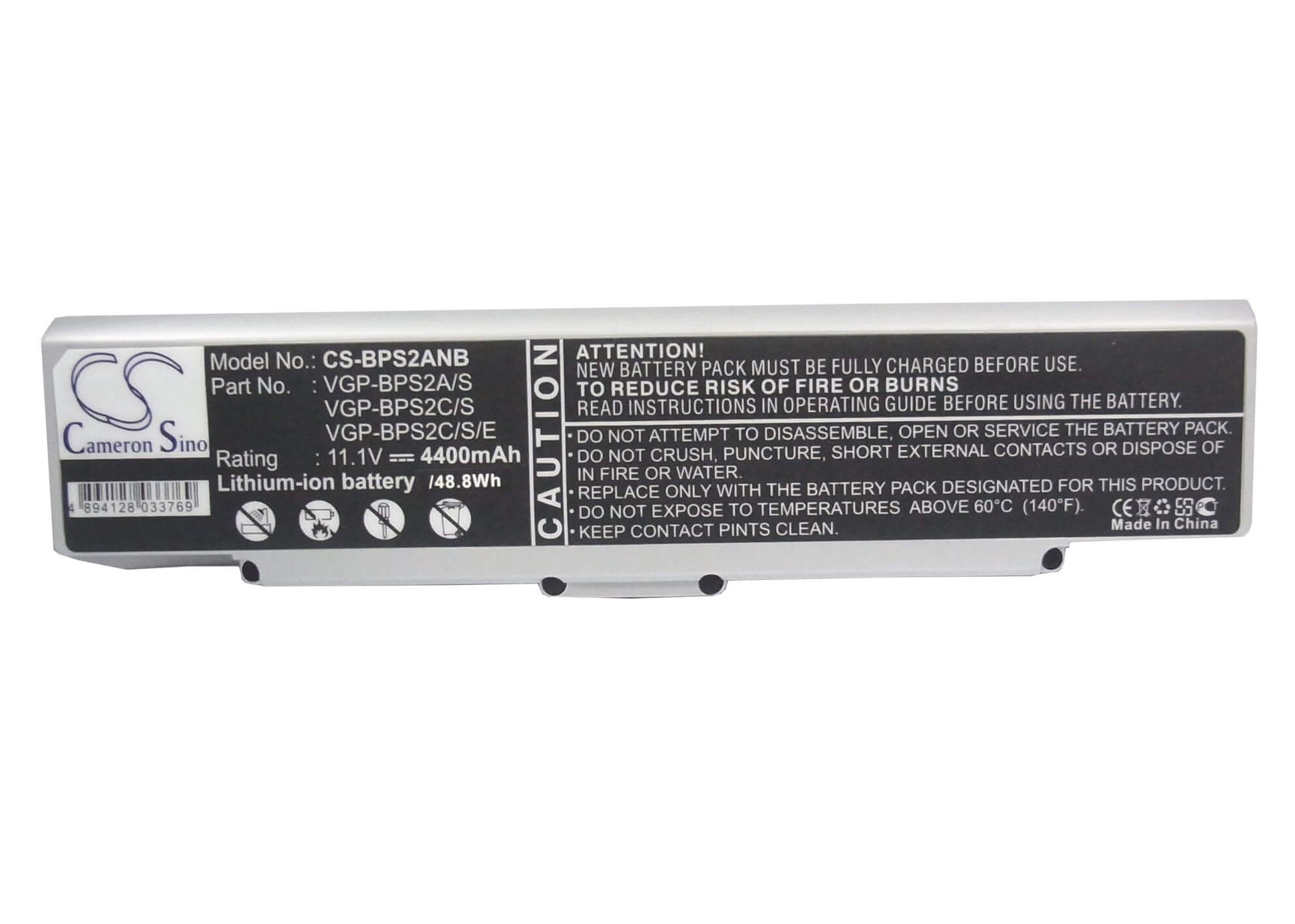 11.1V, 4400mAh, Li-ion Battery fits Sony, Vaio Vgc-la38g, Vaio Vgn-c140g/b, 48.84Wh