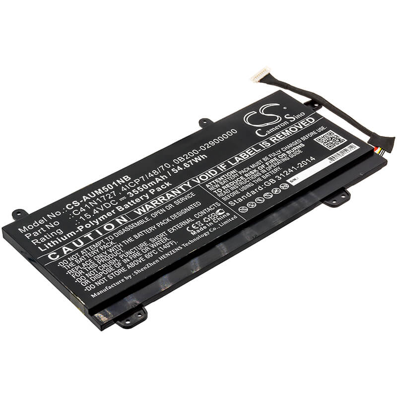15.4V, 3550mAh, Li-Polymer Battery fits Asus, Gm501gm, Gm501gm-0021a8750h, 54.67Wh
