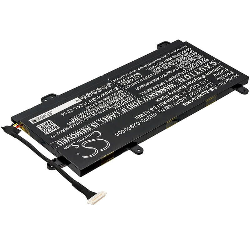 15.4V, 3550mAh, Li-Polymer Battery fits Asus, Gm501gm, Gm501gm-0021a8750h, 54.67Wh