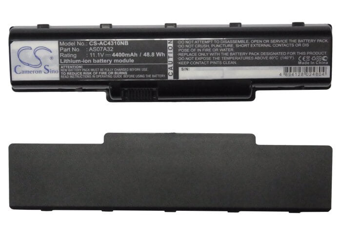 11.1V, 4400mAh, Li-ion Battery fits Gateway, Nv5207u, Nv5211u, 48.84Wh