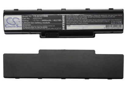 11.1V, 4400mAh, Li-ion Battery fits Gateway, Nv5207u, Nv5211u, 48.84Wh