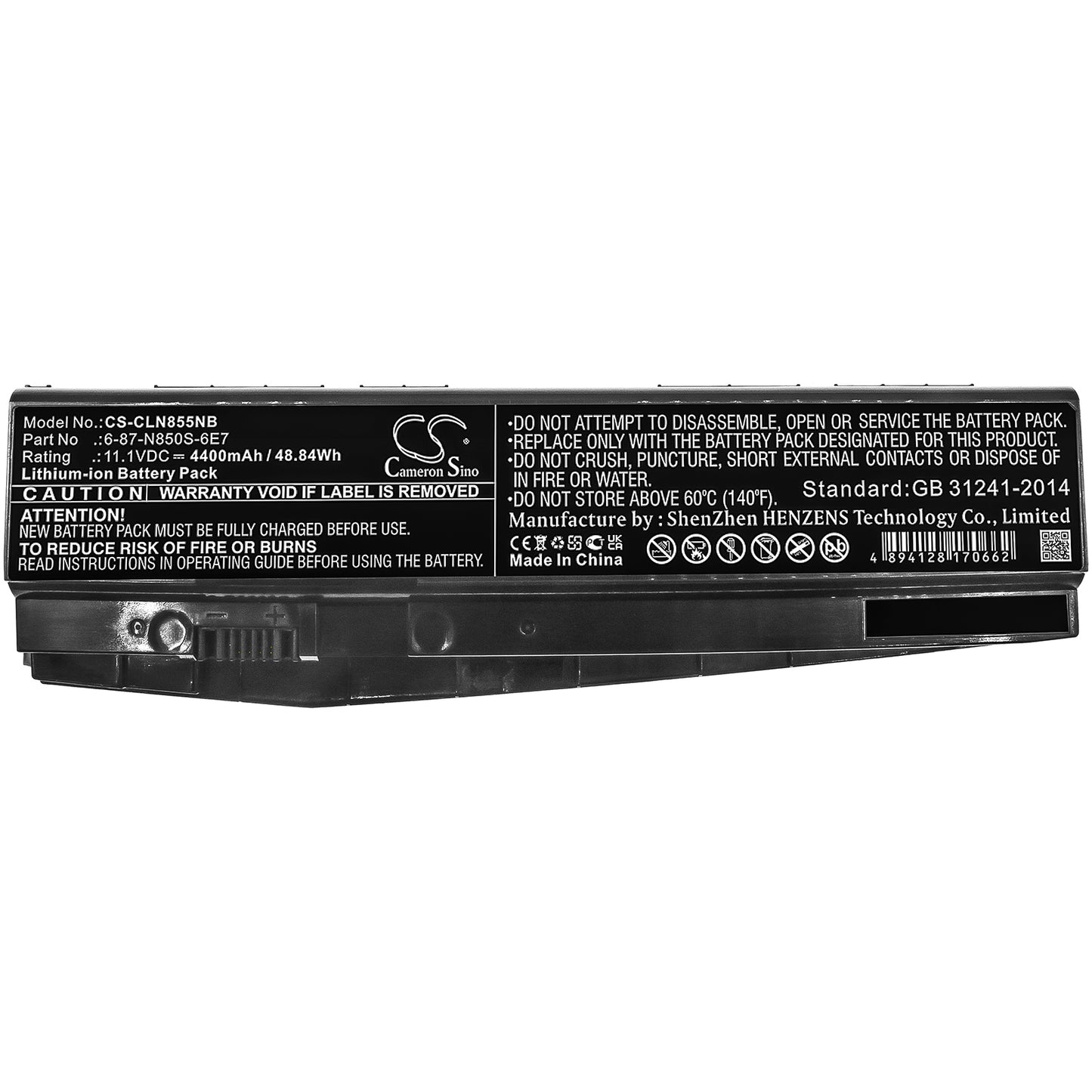 11.1V, 4400mAh, Li-ion Battery fits Thunderobot, Plus-u5f, Plus-u5g, 48.84Wh