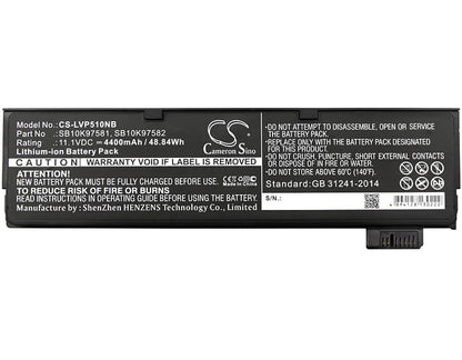 11.1V, 4400mAh, Li-ion Battery fits Lenovo, 20h90038cd, 20h9003acd, 48.84Wh