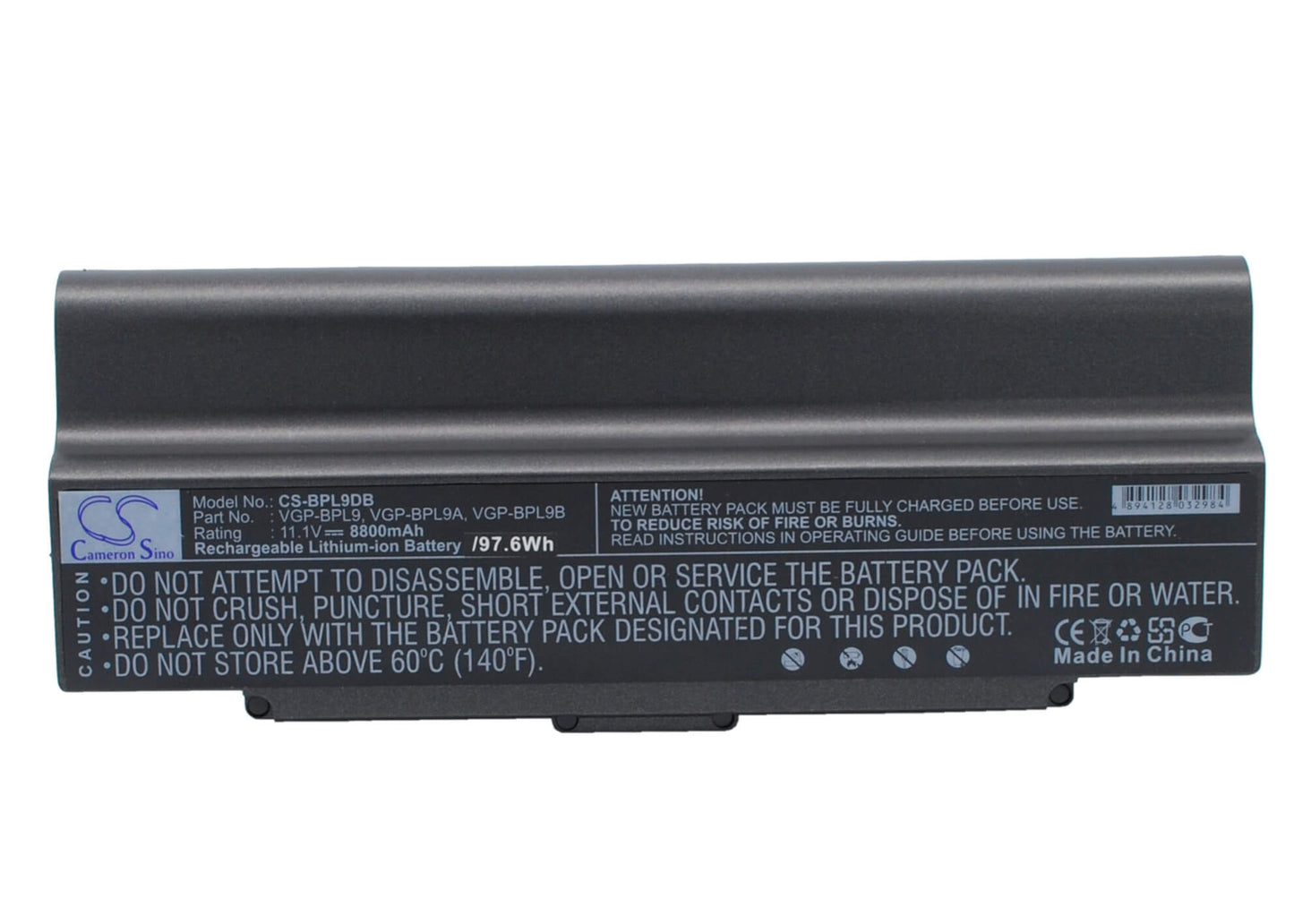 Black, 11.1V, 8800mAh, Li-ion Battery fits Sony, Aio Vgn-ar760, Vaio Pcg-5g1l, 97.68Wh