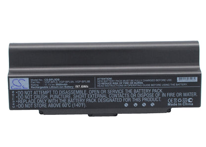 Black, 11.1V, 8800mAh, Li-ion Battery fits Sony, Aio Vgn-ar760, Vaio Pcg-5g1l, 97.68Wh