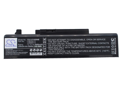 11.1V, 4400mAh, Li-ion Battery fits Lenovo, Ideapad Y450, Ideapad Y450 20020, 48.84Wh