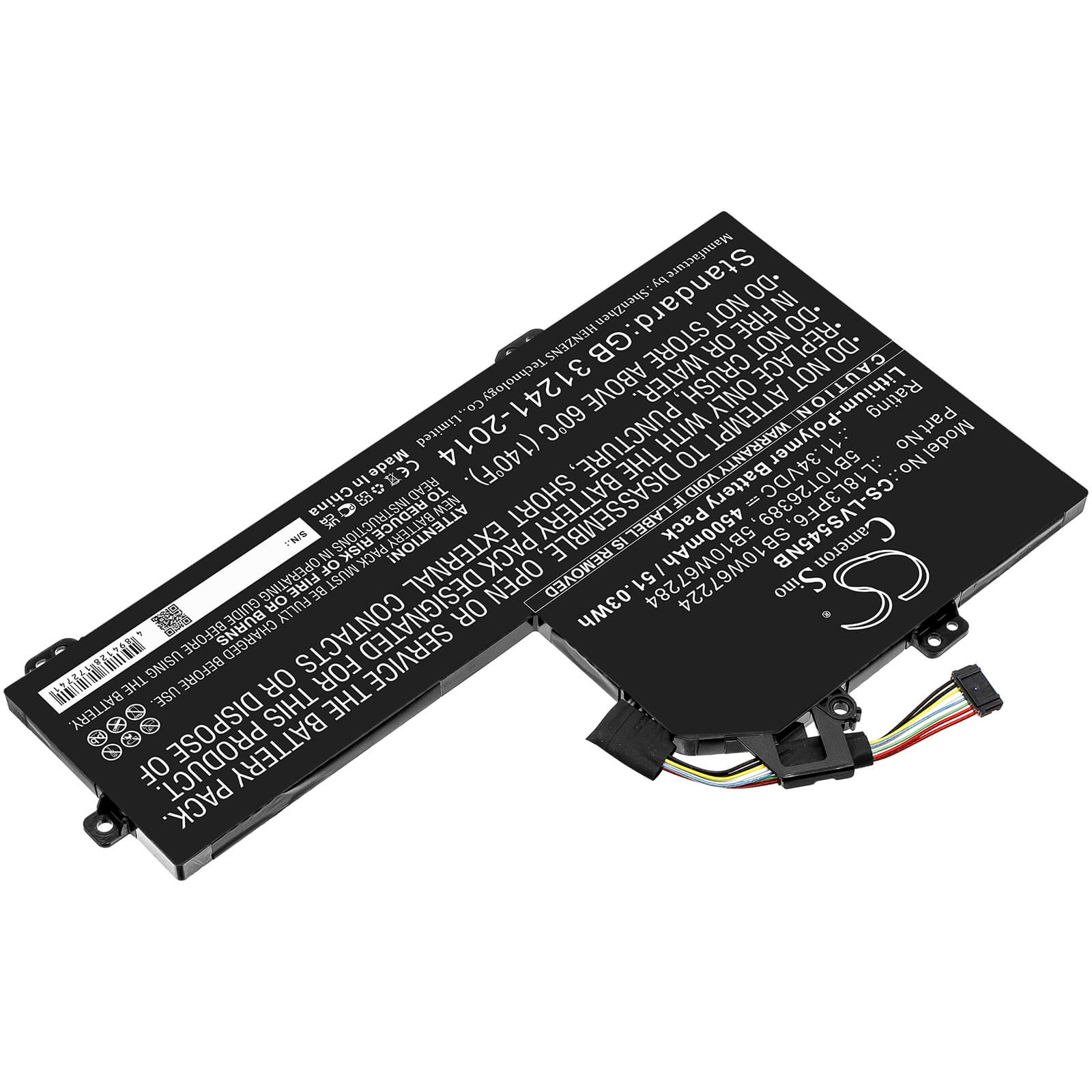 11.34V, 4500mAh, Li-Polymer Battery fits Lenovo, Ideapad S540-15iwl, Ideapad S540-15iwl Gtx, 51.03Wh