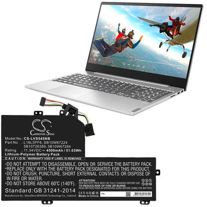 11.34V, 4500mAh, Li-Polymer Battery fits Lenovo, Ideapad S540-15iwl, Ideapad S540-15iwl Gtx, 51.03Wh