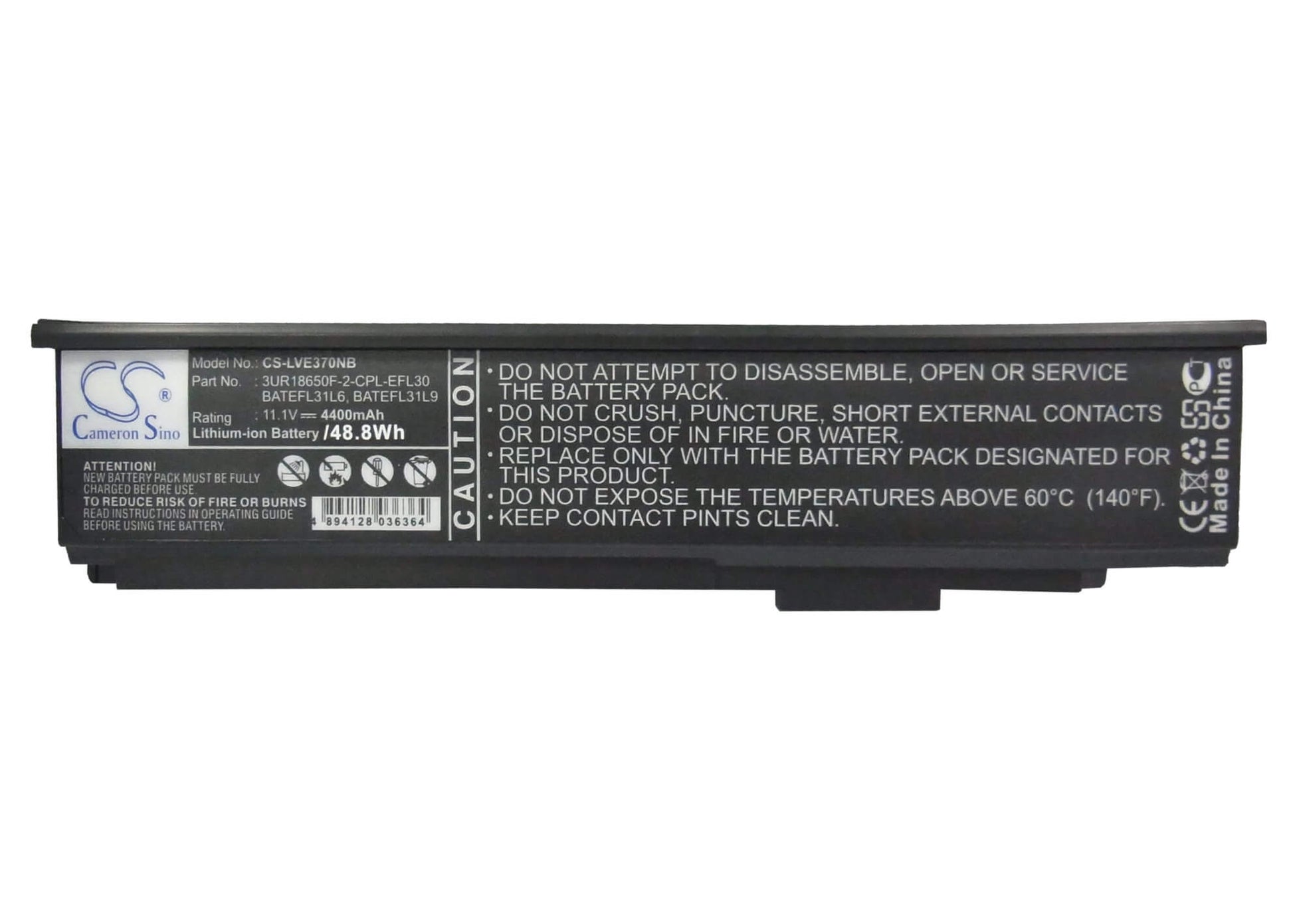 11.1V, 4400mAh, Li-ion Battery fits Lenovo, E370, Y100, 48.84Wh