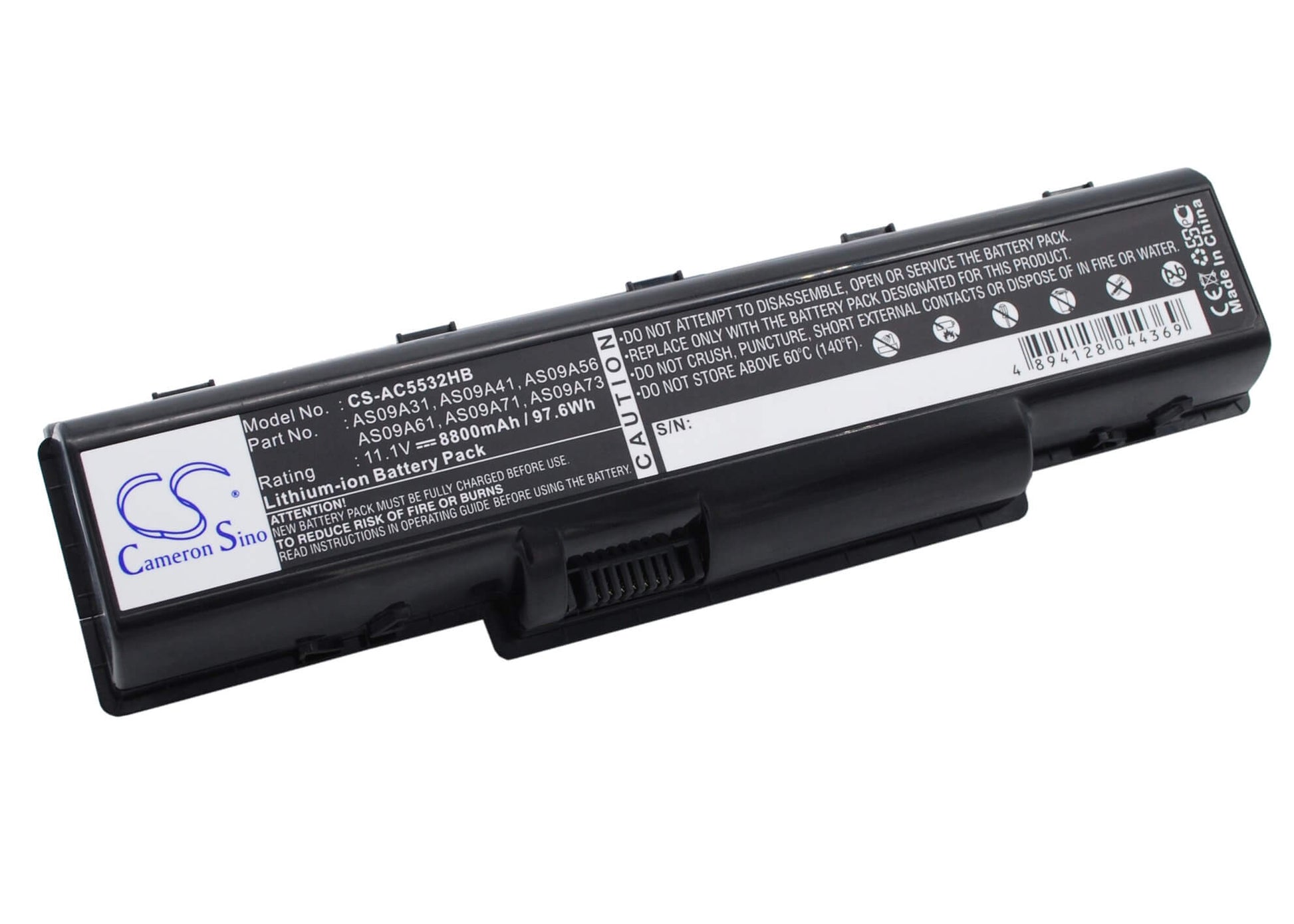11.1V, 8800mAh, Li-ion Battery fits Acer, Aspire As5517-5661, Aspire 4732, 97.68Wh