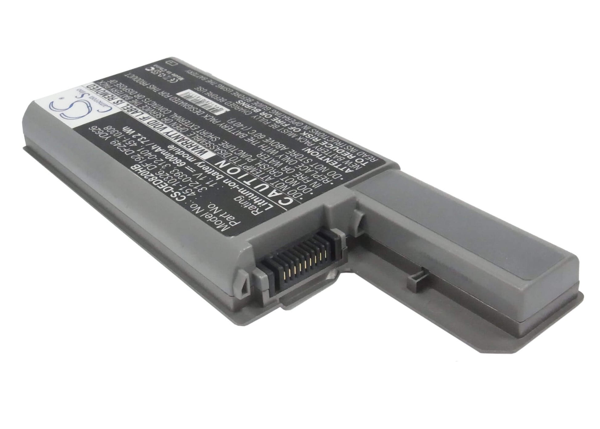 11.1V, 6600mAh, Li-ion Battery fits Dell, Latitude D531, Latitude D820, 73.26Wh