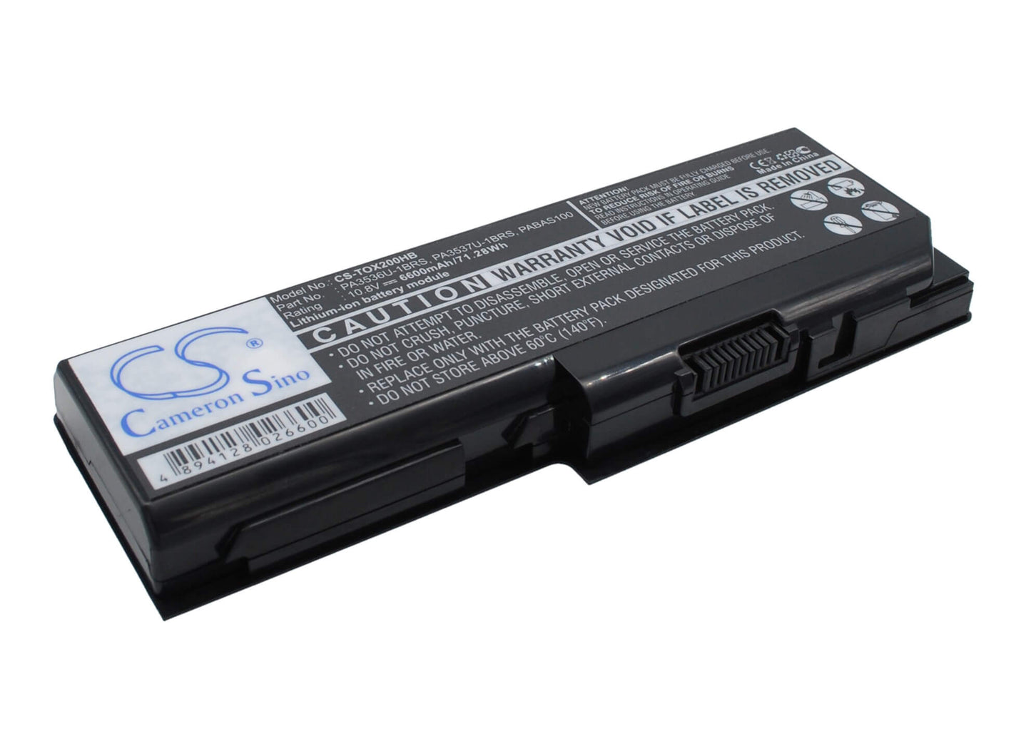10.8V, 6600mAh, Li-ion Battery fits Toshiba, Equium P200, Equium P200-178, 71.28Wh