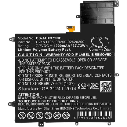7.7V, 4900mAh, Li-Polymer Battery fits Asus, Ux370f, Ux370ua-0061a7500u, 37.73Wh