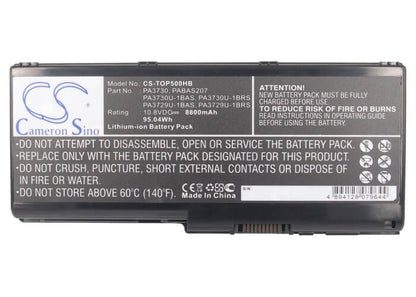 10.8V, 8800mAh, Li-ion Battery fits Toshiba, Dynabook Qosmio Gxw/70lw, Qosmio 90lw, 95.04Wh