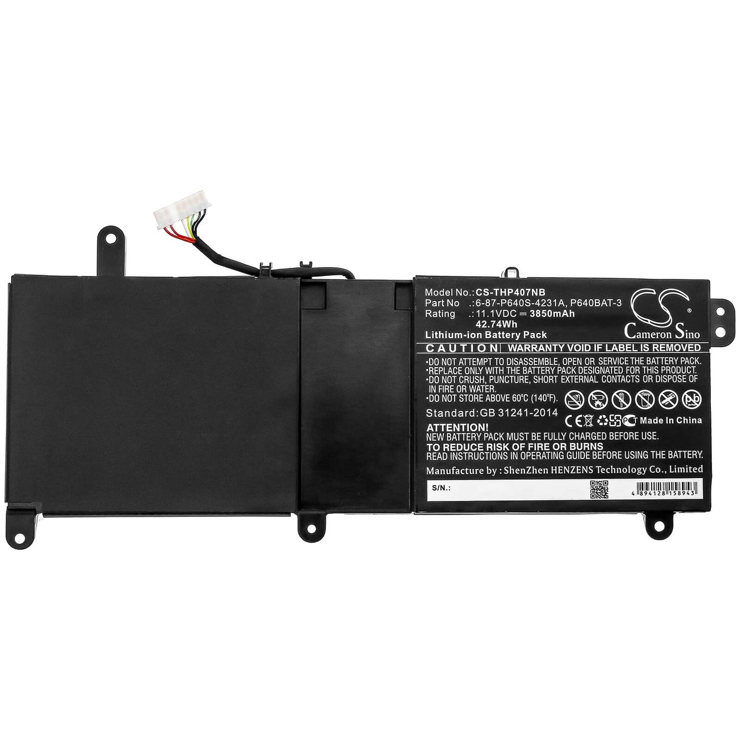 11.1V, 3850mAh, Li-ion Battery fits Schenker, Xmg P406, Xmg P406-bwx, 42.735Wh