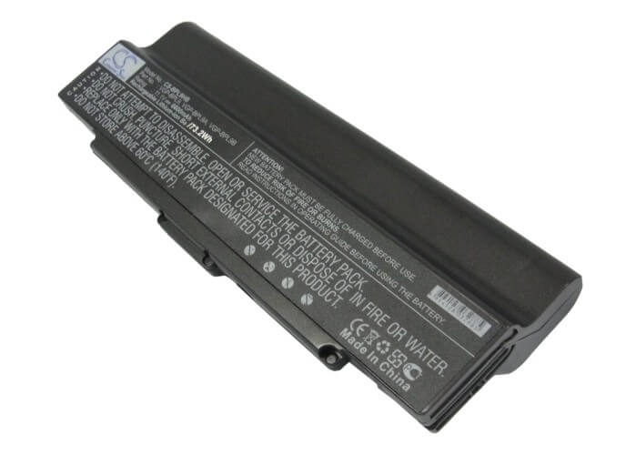 Black, 11.1V, 6600mAh, Li-ion Battery fits Sony, Aio Vgn-ar760, Vaio Pcg-5g1l, 73.26Wh