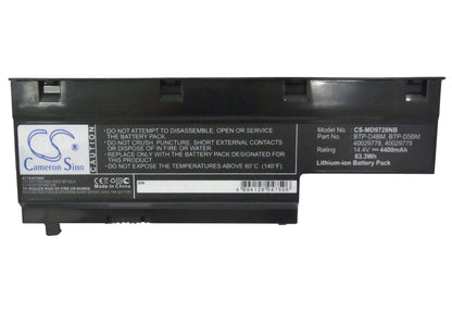 14.4V, 4400mAh, Li-ion Battery fits Medion, Akoya E7211, Akoya E7212, 63.36Wh