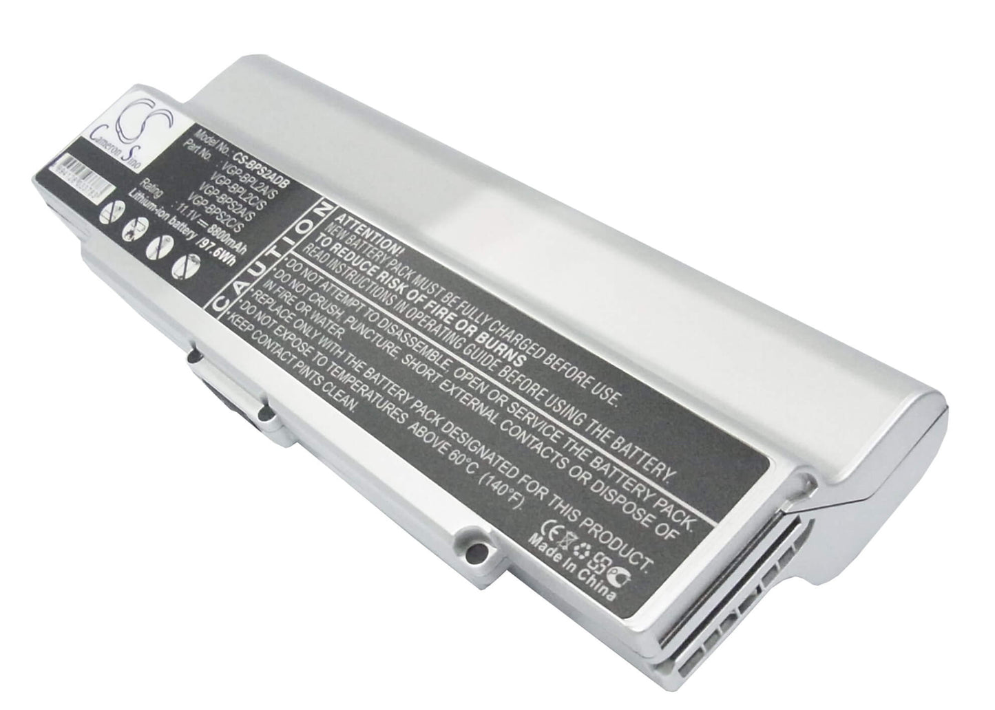 11.1V, 8800mAh, Li-ion Battery fits Sony, Vaio Vgn-c140g/b, Vaio Vgn-c150p/b, 97.68Wh